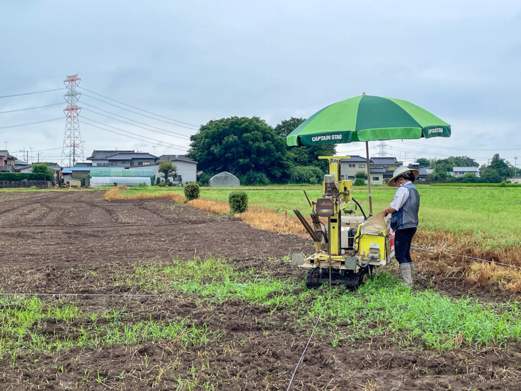 常総市で耐震等3の家を建てるための地盤調査の現場写真