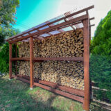 取手市の木の家に合う薪棚写真